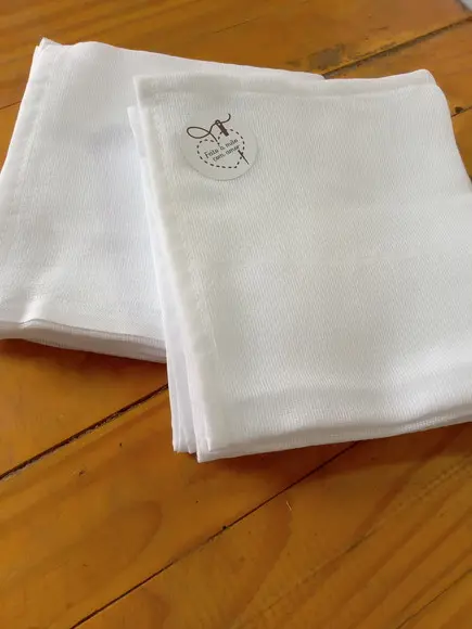 3x Fralda de Ombro Branca 100% Algodão em Bainha 36x80