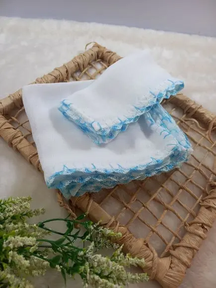 5x Fralda de Boca Crochê 100% Algodão Babita Paninho Bebê
