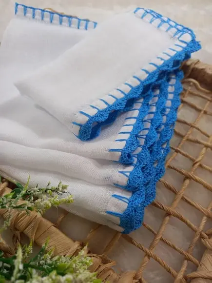 5x Fralda de Boca Crochê 100% Algodão Babita Paninho Bebê