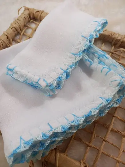 5x Fralda de Boca Crochê 100% Algodão Babita Paninho Bebê