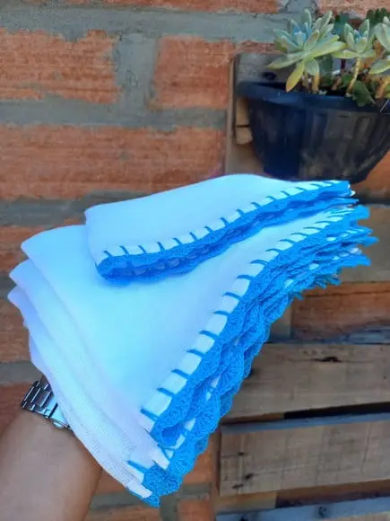 5x Fralda de Boca Crochê 100% Algodão Babita Paninho Bebê