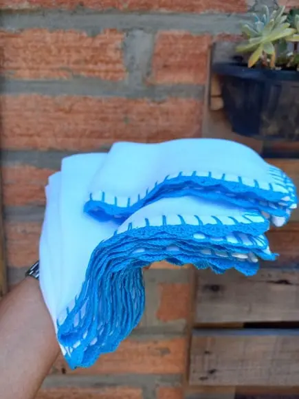 5x Fralda de Boca Crochê 100% Algodão Babita Paninho Bebê