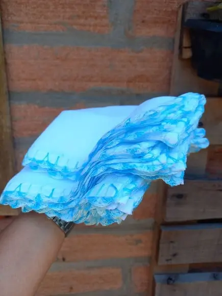 5x Fralda de Boca Crochê 100% Algodão Babita Paninho Bebê