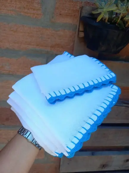 5x Fralda de Boca Crochê 100% Algodão Babita Paninho Bebê