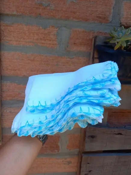 5x Fralda de Boca Crochê 100% Algodão Babita Paninho Bebê