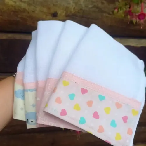 5x Fralda Pano, Boca, Babete, 100% Algodão, Enxoval do Bebê.