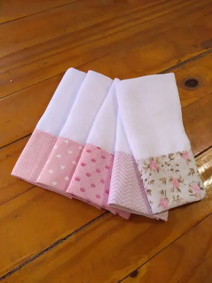 5x Fraldinha Boca Comum, Babete 100% Algodão Enxoval do Bebê