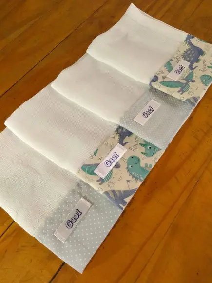 5x Fraldinha Boca Personalizada 100% Algodão Pano do Bebê.