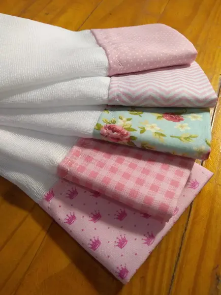 5x Fraldinha Boca, Babete, 100% Algodão, Enxoval do Bebê.