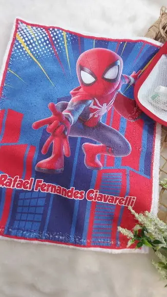 Estojo Higiene Bucal Personalizado 1x Toalha Homem Aranha.