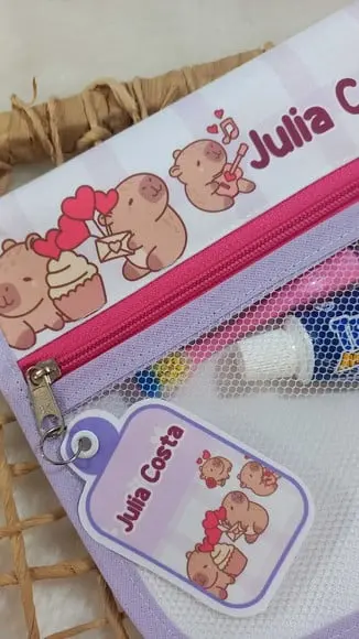 Estojo Higiene Bucal Personalizado Capivara Lista Escolar