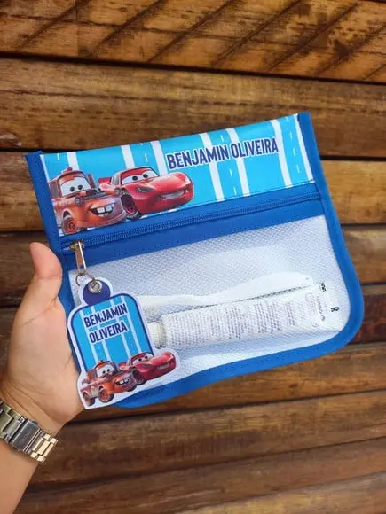 Estojo Higiene Bucal Personalizado Carros