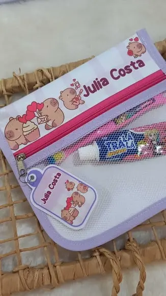 Estojo Higiene Bucal Personalizado Capivara Lista Escolar