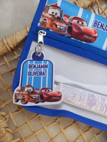 Estojo Higiene Bucal Personalizado Carros Nome Lista Escolar