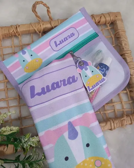 Estojo Higiene Bucal Personalizado com Toalhinha.