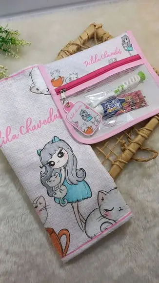 Estojo Higiene Bucal Personalizado e Toalhinha.