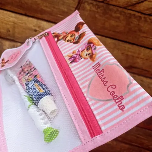 Estojo Higiene Bucal Personalizado Escolinha Escovação Dente