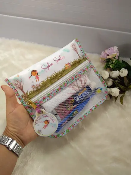 Estojo Higiene Bucal Personalizado com Toalhinha.