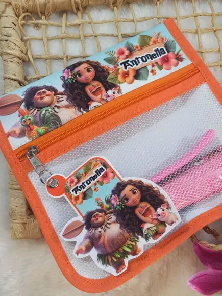 Estojo Higiene Bucal Personalizado Moana Nome Escolar Moana