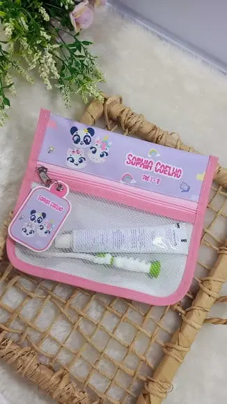 Estojo Higiene Bucal Personalizado Puket, Multi Bichos.