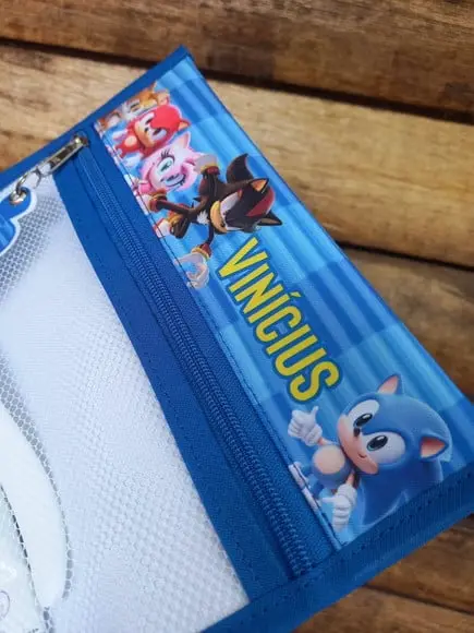 Estojo Higiene Bucal Personalizado Sonic Nome Lista Escolar
