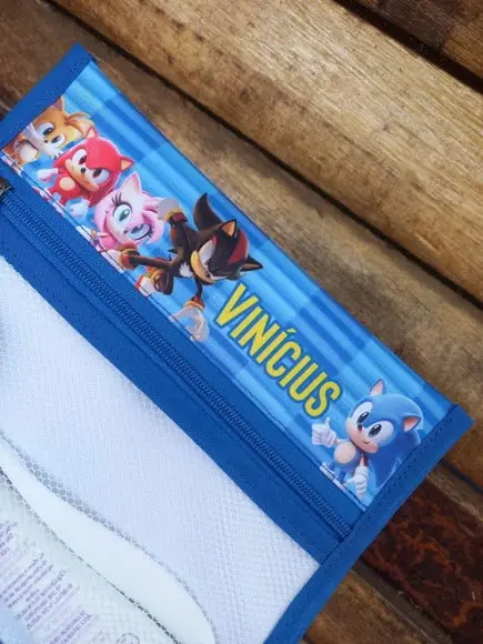 Estojo Higiene Bucal Personalizado Sonic Nome Lista Escolar