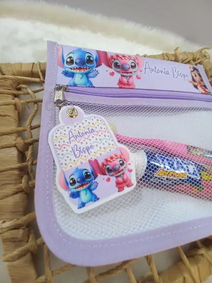Estojo Higiene Bucal Personalizado Stitch, Angel