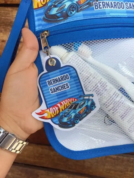 Estojo Higiene Bucal Personalizado Tema Nome com Alça