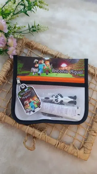 Estojo Higiene Bucal Personalizado Tema Nome Lista Escolar