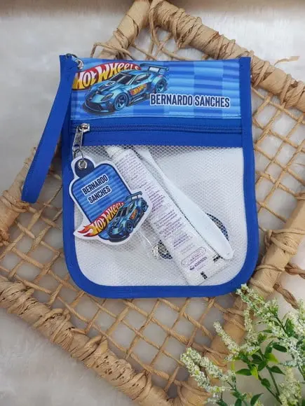 Estojo Higiene Bucal Personalizado Tema Nome com Alça