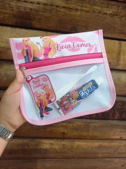 Estojo Higiene Bucal Personalizado Tema Nome Lista Escolar