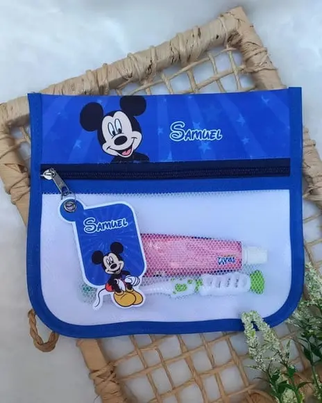 Estojo Higiene Bucal Personalizado Tema Nome Lista Escolar