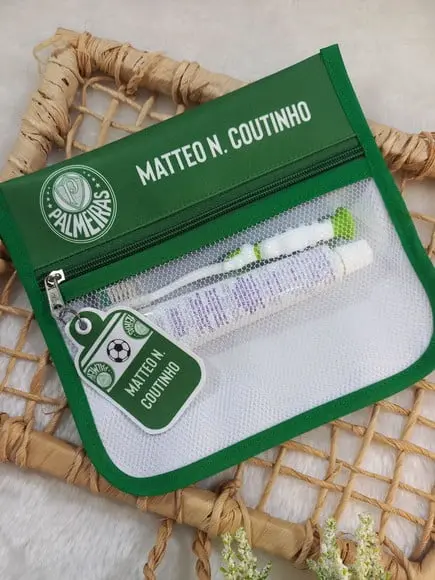 Estojo Higiene Bucal Personalizado Tema Nome Lista Escolar