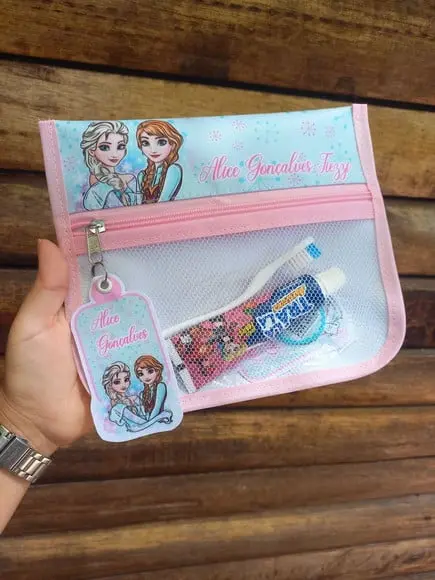 Estojo Higiene Bucal Personalizado Tema Nome Lista Escolar