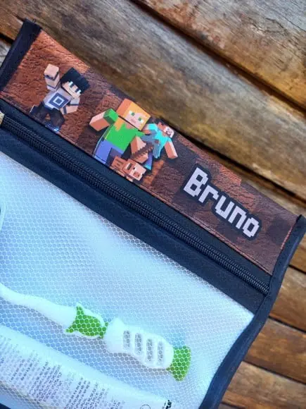 Estojo Higiene Bucal Personalizado Tema Nome Lista Escolar