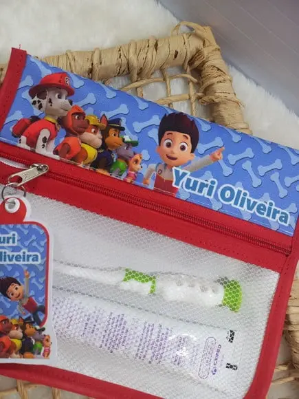 Estojo Higiene Bucal Personalizado Tema Nome Lista Escolar