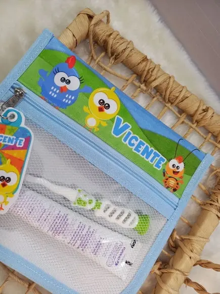 Estojo Higiene Bucal Personalizado Tema Nome Lista Escolar