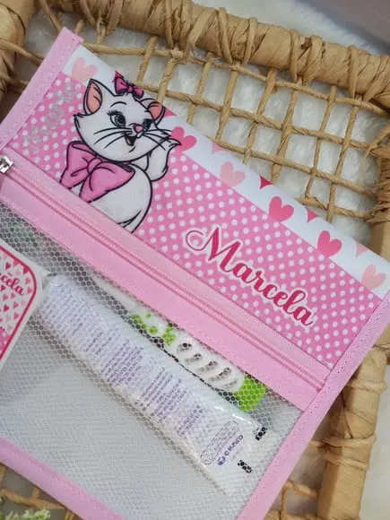Estojo Higiene Bucal Personalizado Tema Nome Lista Escolar