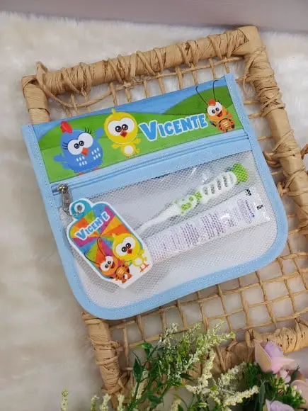 Estojo Higiene Bucal Personalizado Tema Nome Lista Escolar