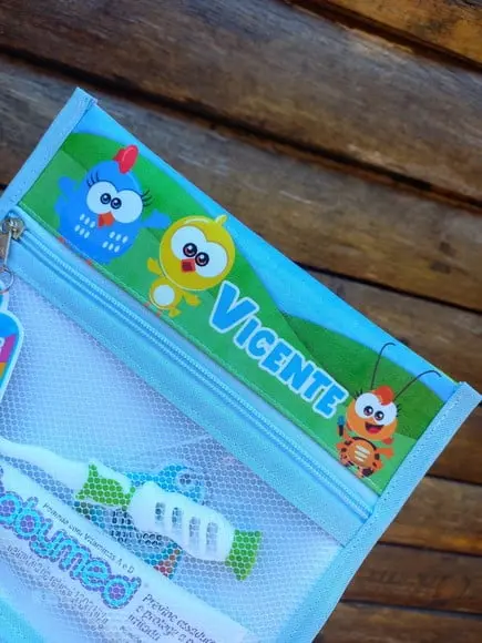 Estojo Higiene Bucal Personalizado Tema Nome Lista Escolar