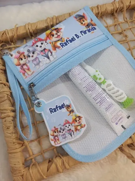 Estojo Higiene Bucal Personalizado Tema Nome Lista Escolar