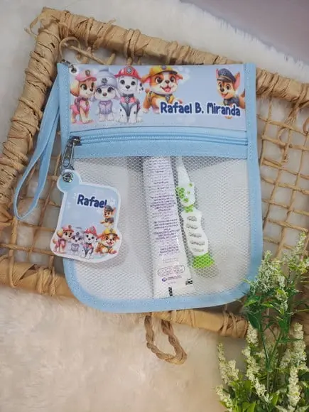 Estojo Higiene Bucal Personalizado Tema Nome Lista Escolar
