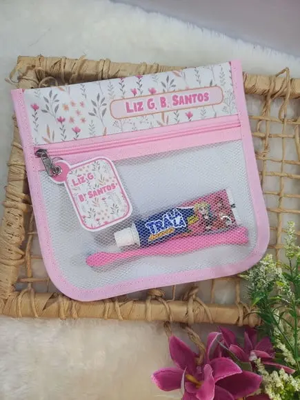 Estojo Higiene Bucal Personalizado Tema Nome Lista Escolar