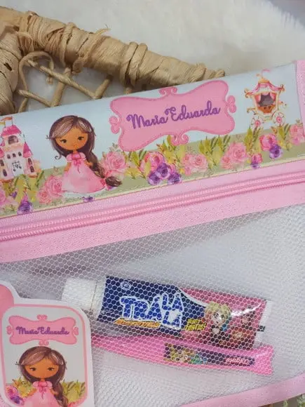 Estojo Higiene Bucal Personalizado Tema Nome Lista Escolar