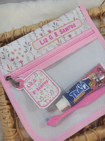 Estojo Higiene Bucal Personalizado Tema Nome Lista Escolar