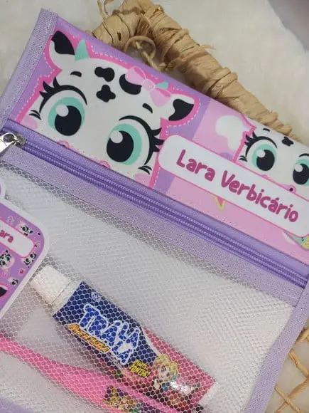 Estojo Higiene Bucal Personalizado Tema Nome Lista Escolar