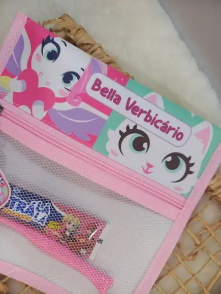 Estojo Higiene Bucal Personalizado Tema Nome Lista Escolar