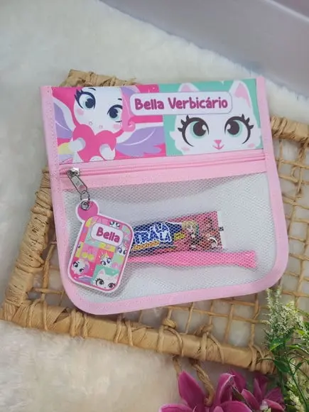 Estojo Higiene Bucal Personalizado Tema Nome Lista Escolar