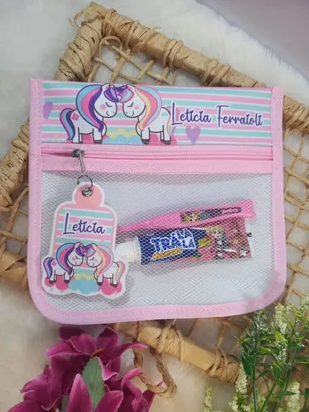 Estojo Higiene Bucal Personalizado Tema Nome Lista Escolar