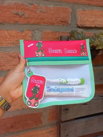 Estojo Higiene Bucal Personalizado Tema Nome Lista Escolar